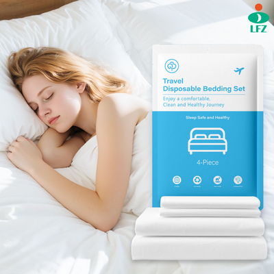 Buen precio Juego de ropa de cama desechable higiénica de 4 piezas: funda nórdica y funda de almohada para viajes de hotel en línea