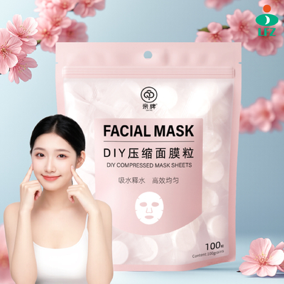 Good price 100PCS Natural Facial Dry Mask Sheets Compressed Disposable Mask Paper for DIY Skin Care Home Travel Individually Wrapped online